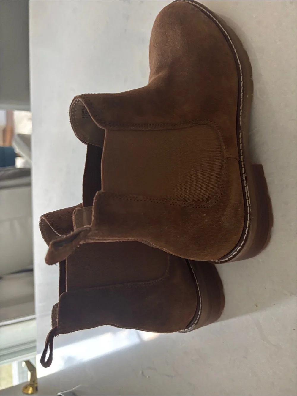 Steve Madden Brown Suede Chelsea Booties